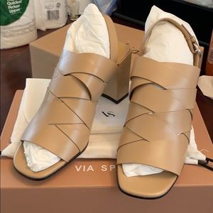 Never worn Via Spiga Oren 2 Woven Leather Sandal